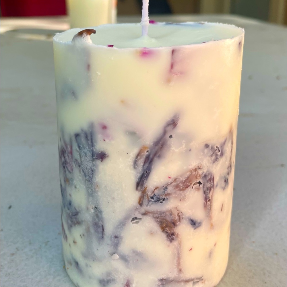 Botanical Handmade Pillar Candle